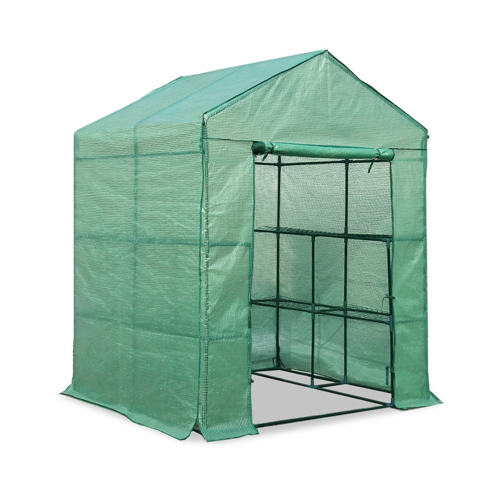 Greenfingers Greenhouse 1.4x1.55x2M Walk in Green House Tunnel Plant Garden Shed 8 Shelves-0