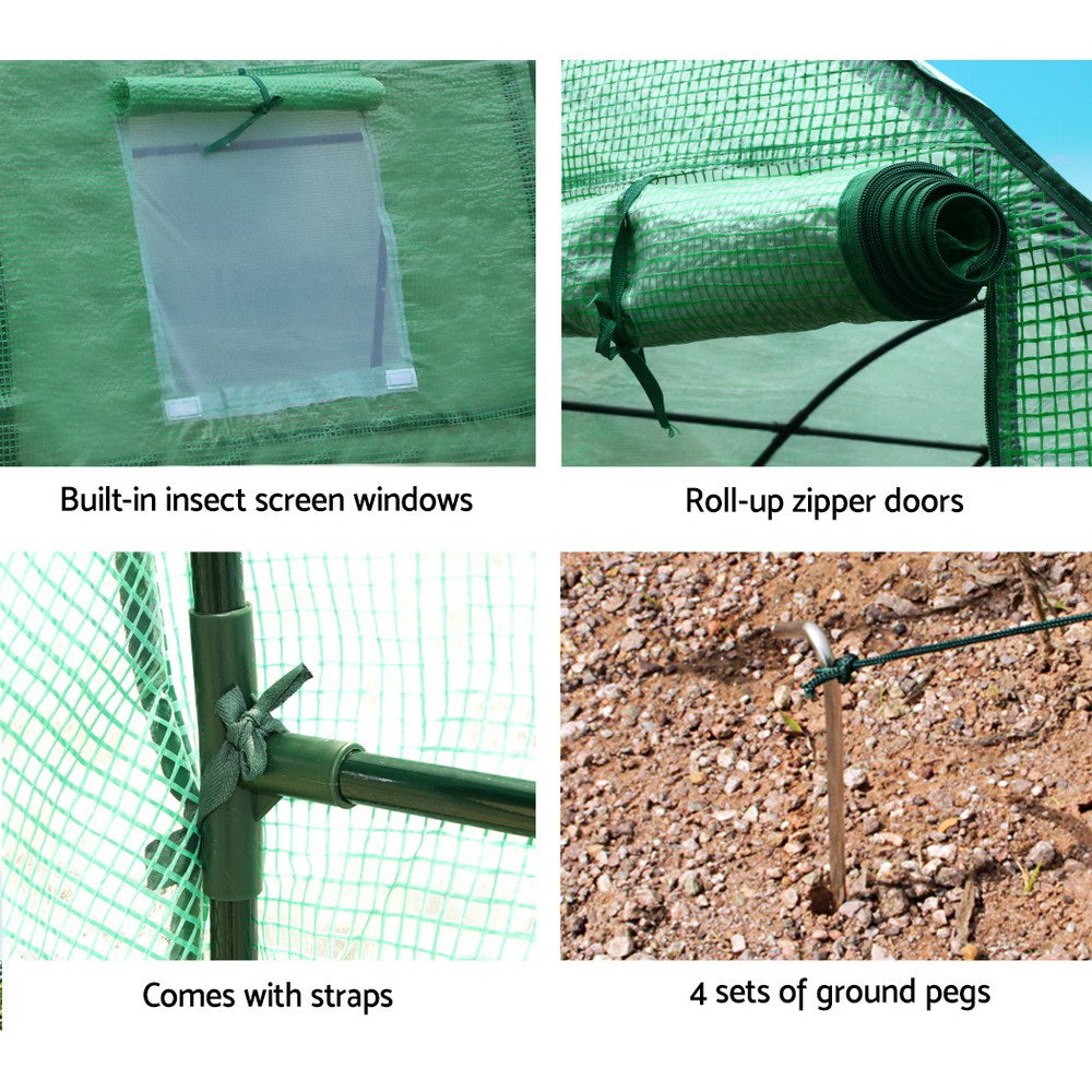 Greenfingers Greenhouse 3x2x2M Walk in Green House Tunnel Plant Garden Shed Dome-5