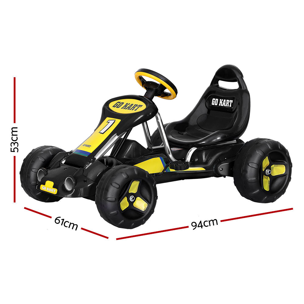 Rigo Kids Pedal Go Kart Ride On Toys Racing Car Plastic Tyre Black-1