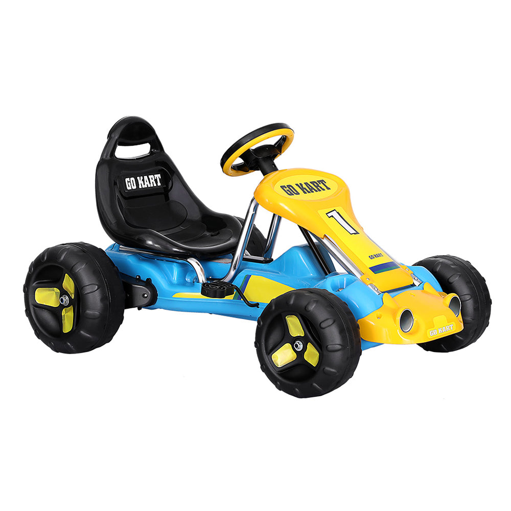 Rigo Kids Pedal Go Kart Ride On Toys Racing Car Plastic Tyre Blue-0