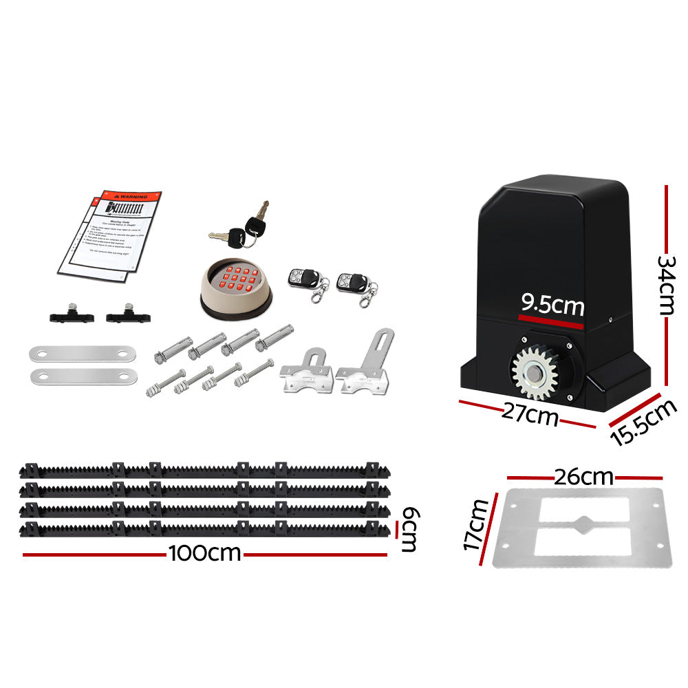 Lockmaster Automatic Sliding Gate Opener Kit Keypad 4M 1000KG-1