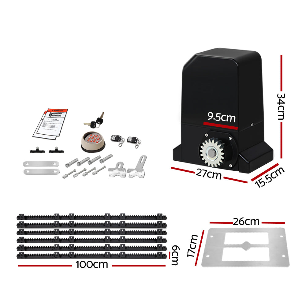 Lockmaster Automatic Sliding Gate Opener Kit Keypad 6M 1000KG-1