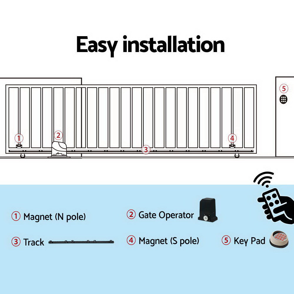 Automatic Sliding Gate Opener Kit Keypad 6M 1000KG-6