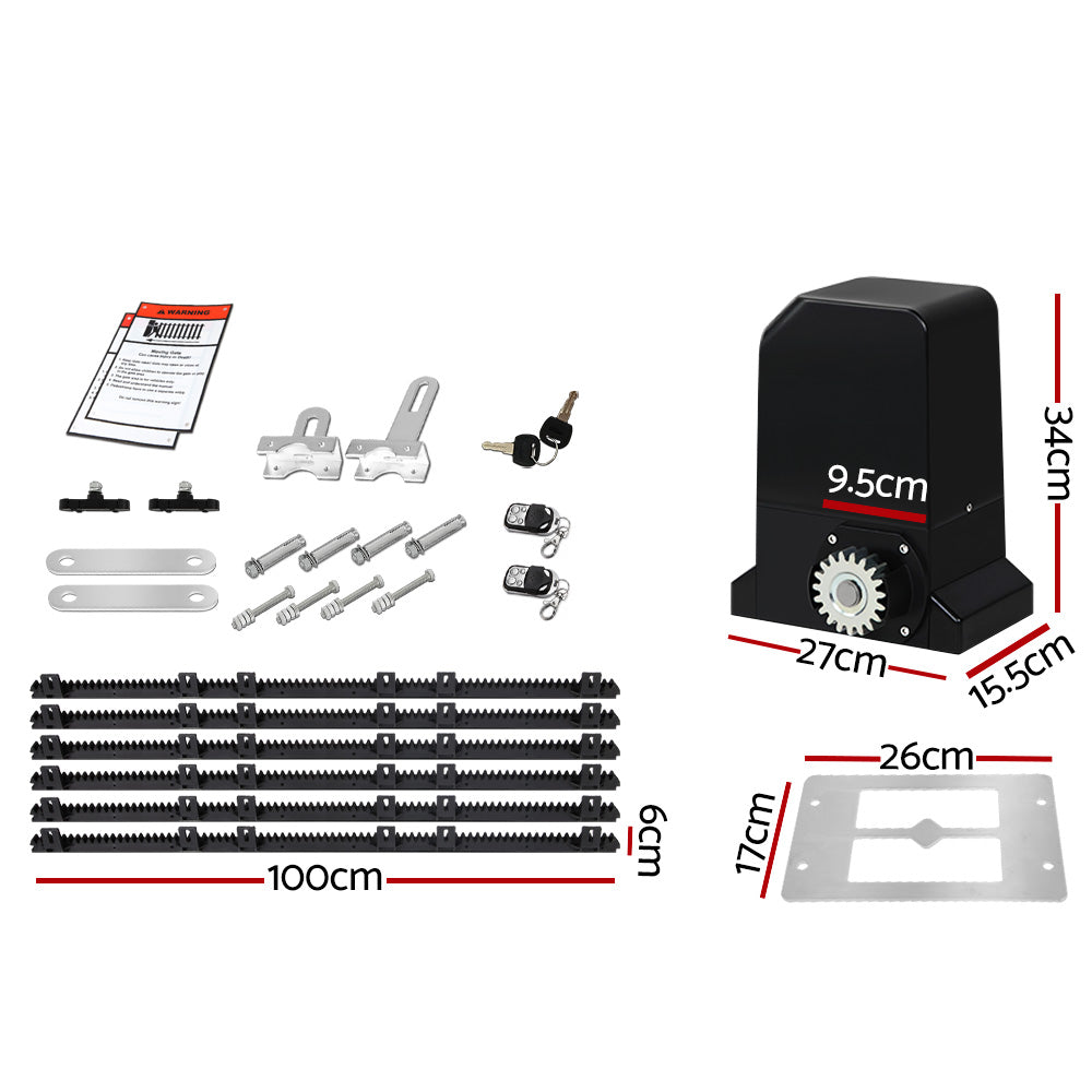 Lockmaster Automatic Sliding Gate Opener Kit 6M 1000KG-1