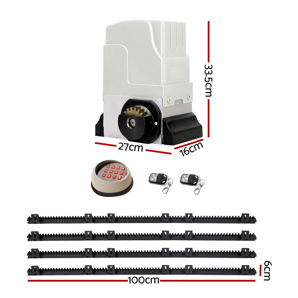 Lockmaster Automatic Sliding Gate Opener Kit Keypad 4M 1800KG-1