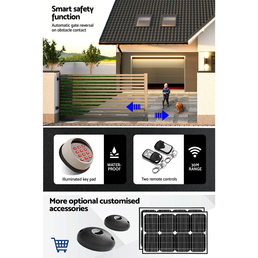 Lockmaster Automatic Sliding Gate Opener Kit Keypad 6M 1800KG-6