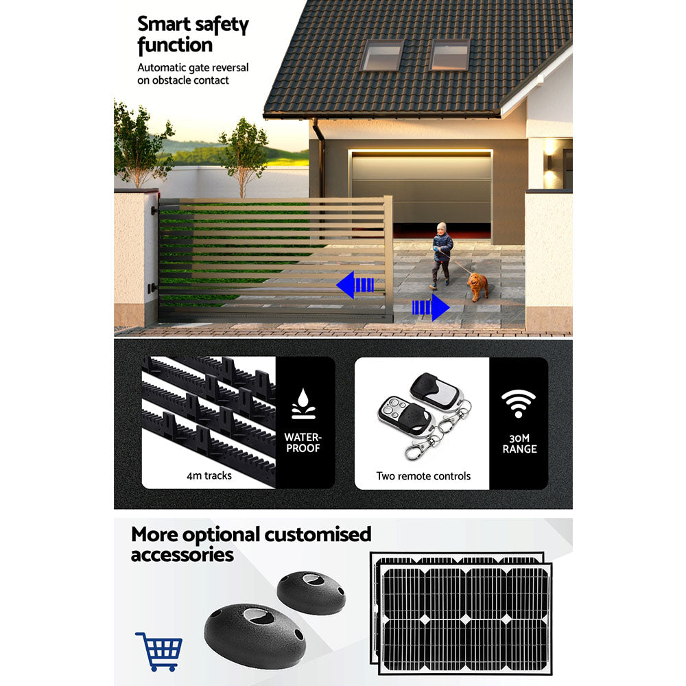 Lockmaster Automatic Sliding Gate Opener Kit 4M 1800KG-6