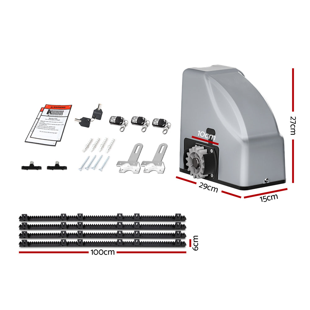 Lockmaster Automatic Sliding Gate Opener Kit 4M 800KG-1