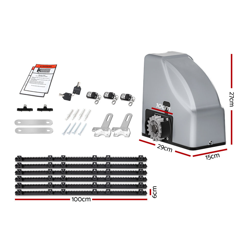 Lockmaster Automatic Sliding Gate Opener Kit Keypad 6M 800KG-1