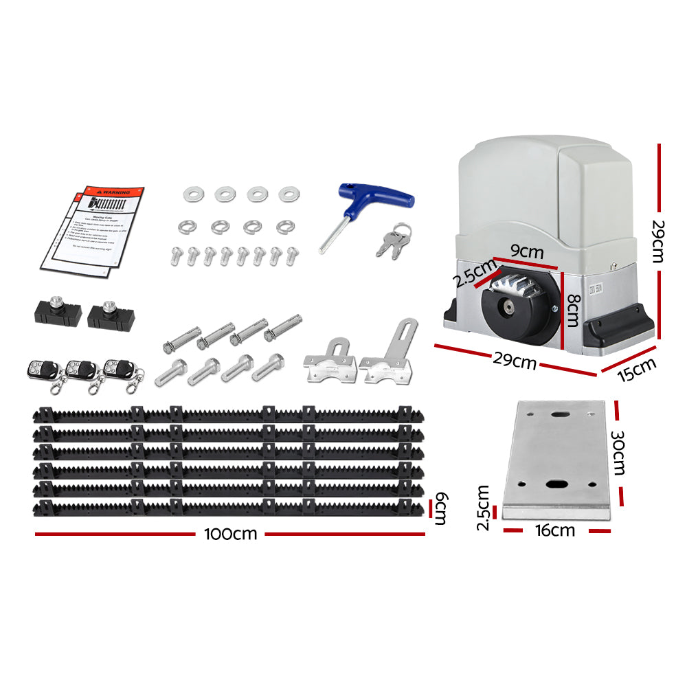 LockMaster Electric Sliding Gate Opener 800KG 6M Hardware Kit-1