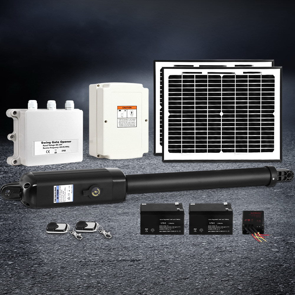 Lockmaster Single Swing Gate Opener 600KG 20W Solar Panel-0