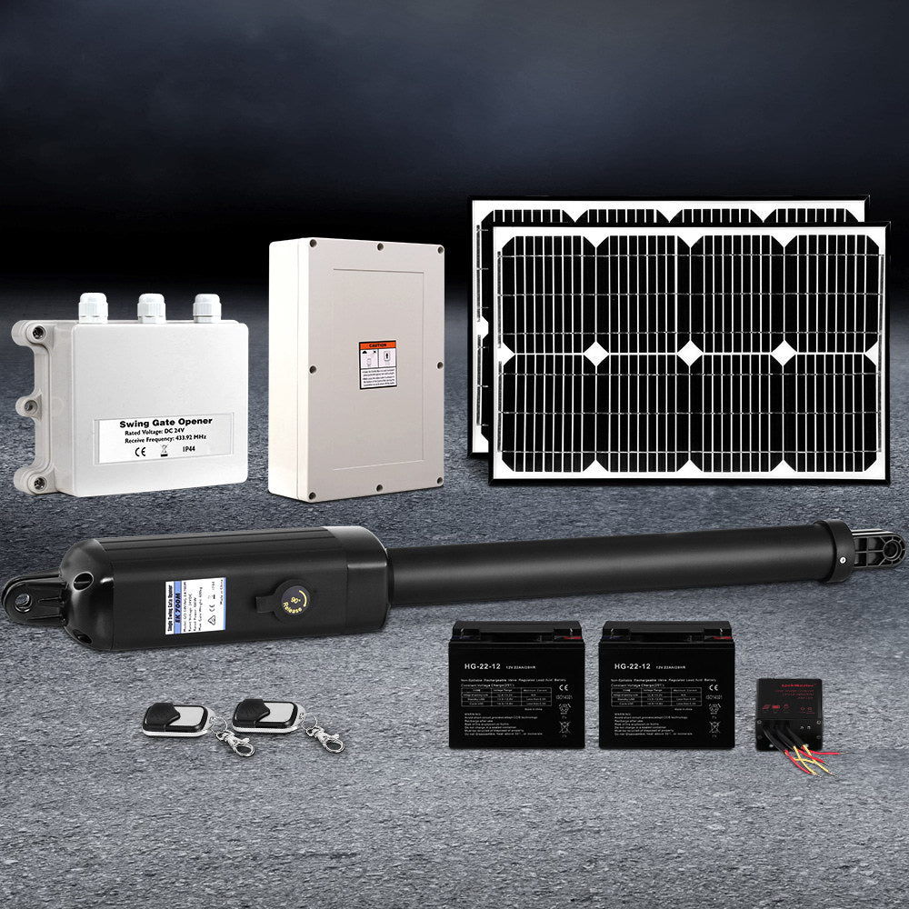 Lockmaster Single Swing Gate Opener 600KG 40W Solar Panel-0