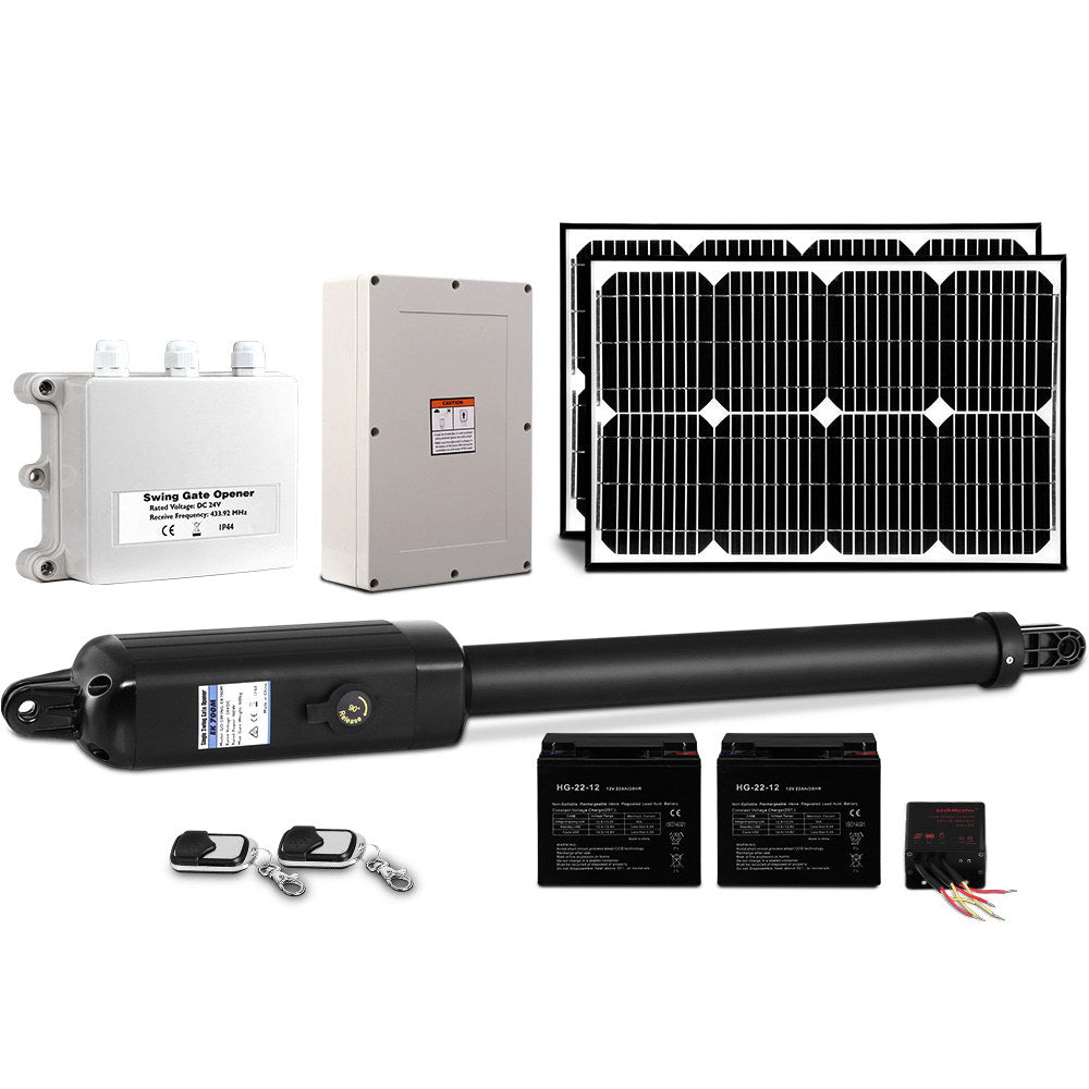 Lockmaster Single Swing Gate Opener 600KG 40W Solar Panel-7