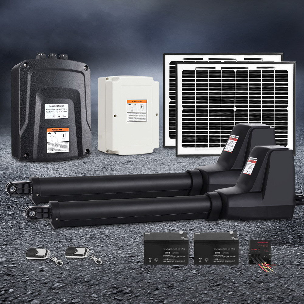 Lockmaster Dual Swing Gate Opener 800KG 20W Solar Panel-0