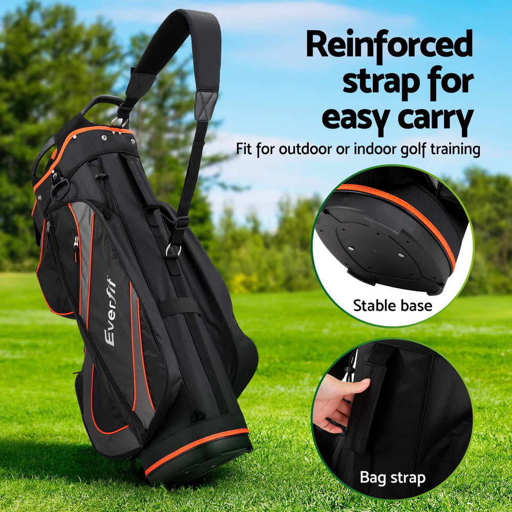 Everfit 14 Ways Dividers Golf Bag Stand Insulated Carry Bag Zippered Rain Cover-5