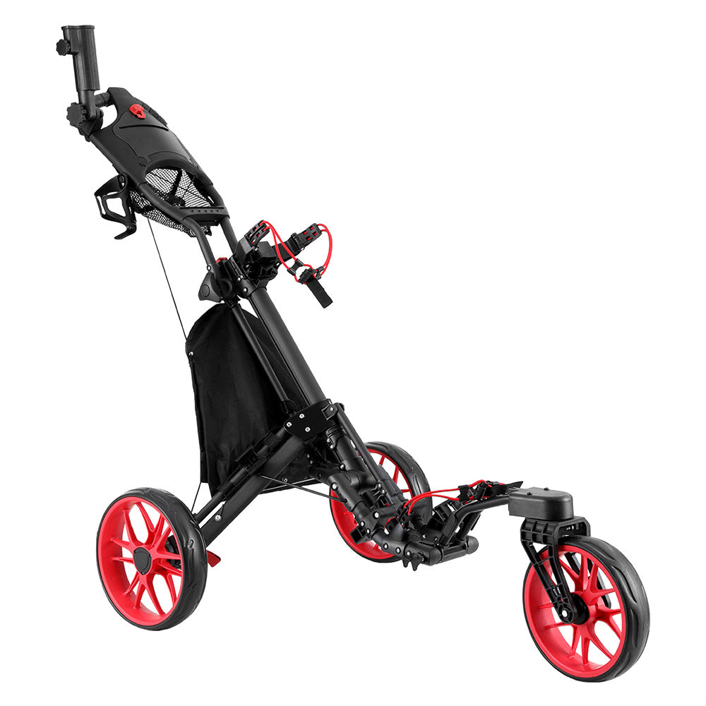 Everfit Golf Buggy Foldable Trolley Golf Cart Swivel Wheel Umbrella Bottle Stand-2