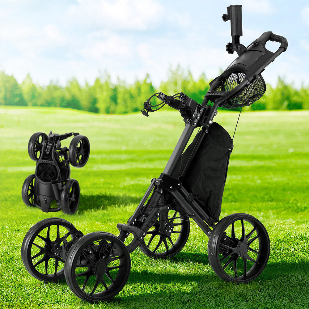 Everfit Golf Buggy Foldable Trolley Golf Cart Wheels Umbrella Bottle Holder-6