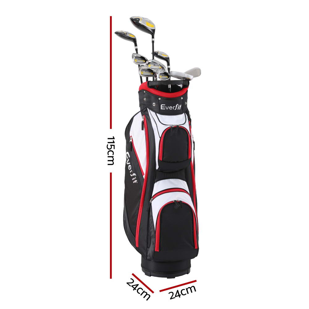 Everfit Golf Clubs Set Men Right Handed Golf Wedges Alloy Driver Golf Stand Bag-1