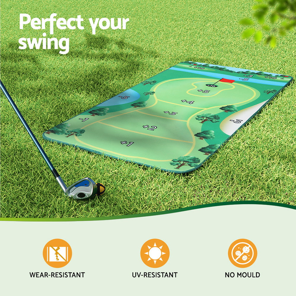 Everfit Golf Chipping Game Mat Indoor Outdoor PracticeÂ Training Aid Set-3