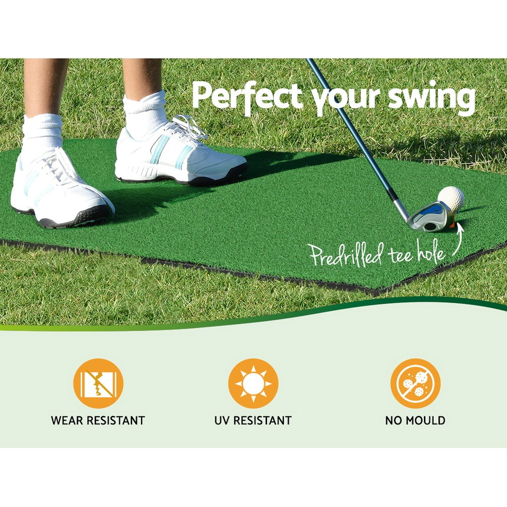 Everfit Golf Hitting Practice Mat Portable Driving Range Training Aid 80x60cm-4