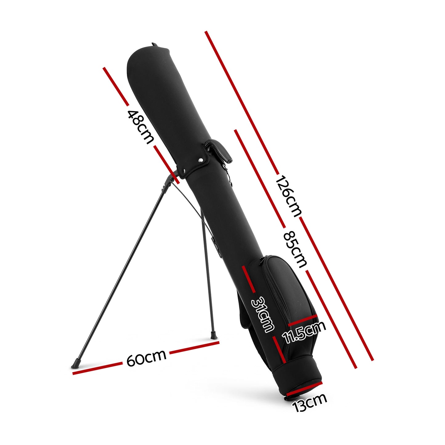 Everfit Golf Stand Bag Lightweight Sunday Pitch And Putt Bag Black