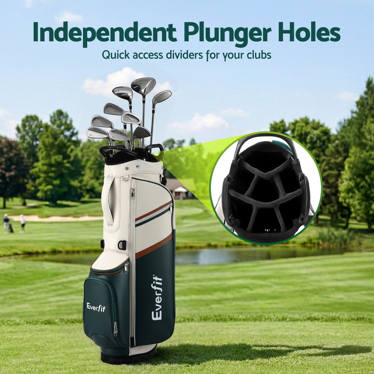 Everfit Golf Stand Bag Lightweight Carry Bag Dual Strap Club Divider