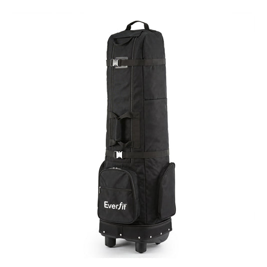 Everfit Golf Travel Bag Flight Cover Foldable Soft Case Wheels Black