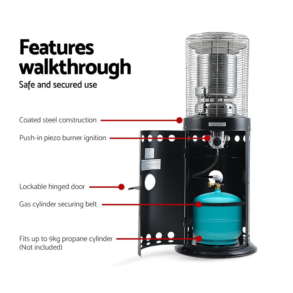 Devanti Outdoor Gas Patio Heater Black-4