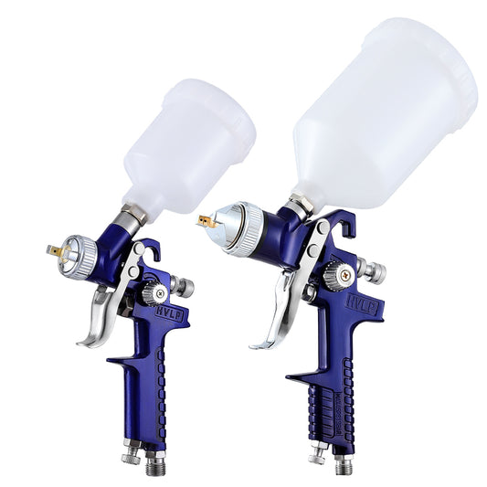 Giantz 2PC HVLP Air Spray Gun Gravity Feed Cup Nozzles Included-0