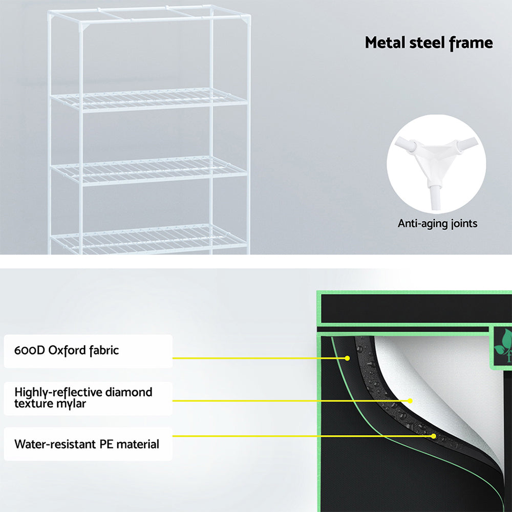 Greenfingers Grow Tent 100x60x180cm 4 Tiers Kits Hydroponics Indoor Grow System-4