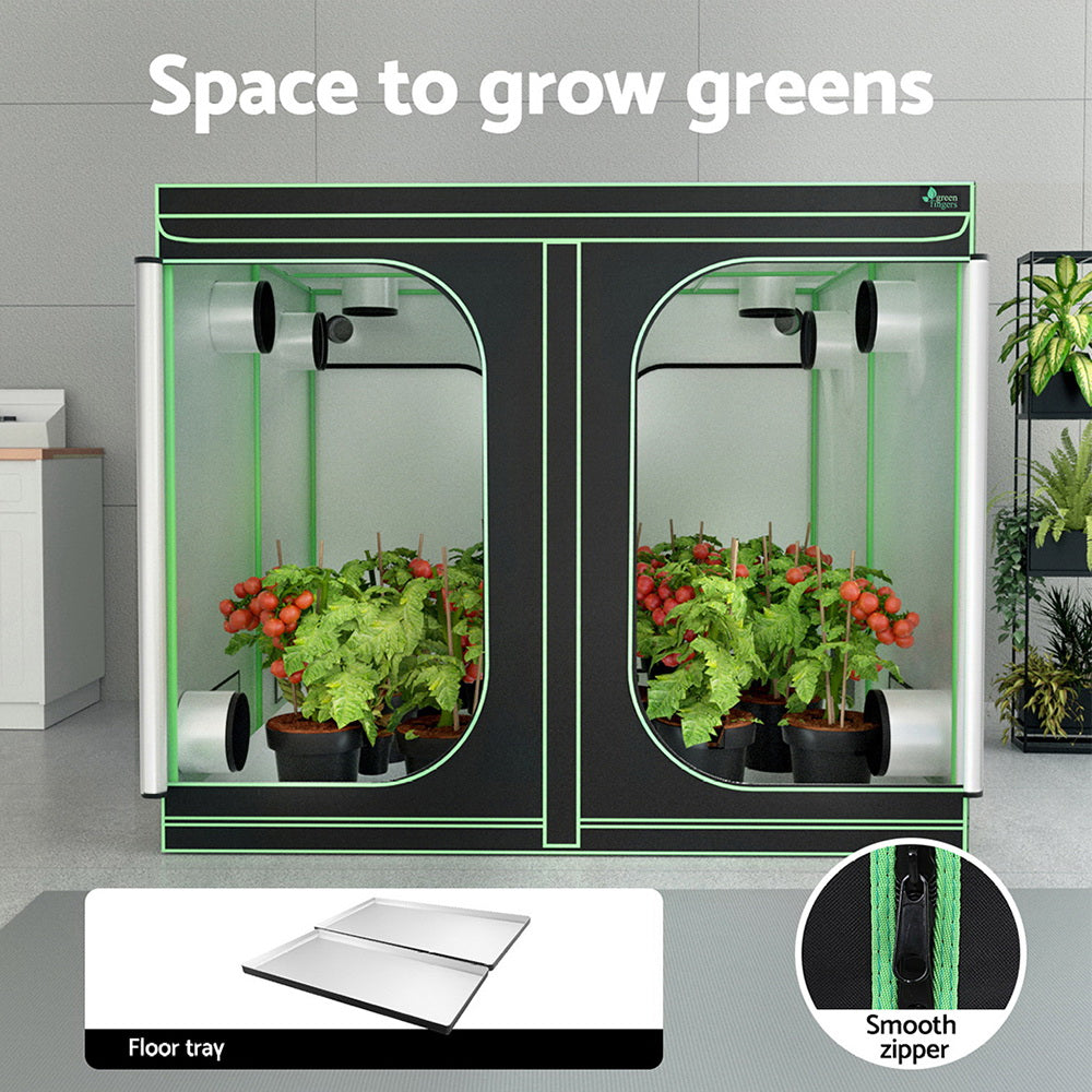 Greenfingers Grow Tent Kits 240x240x200cm Hydroponics Indoor Grow System Black-3