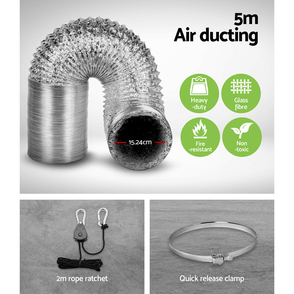 Greenfingers 6"Ventilation Kit Fan Grow Tent Kit Carbon Filter Duct Speed Controlled,Greenfingers 6"Ventilation Kit Fan Grow Tent Carbon Filter Duct Speed Controlled-2