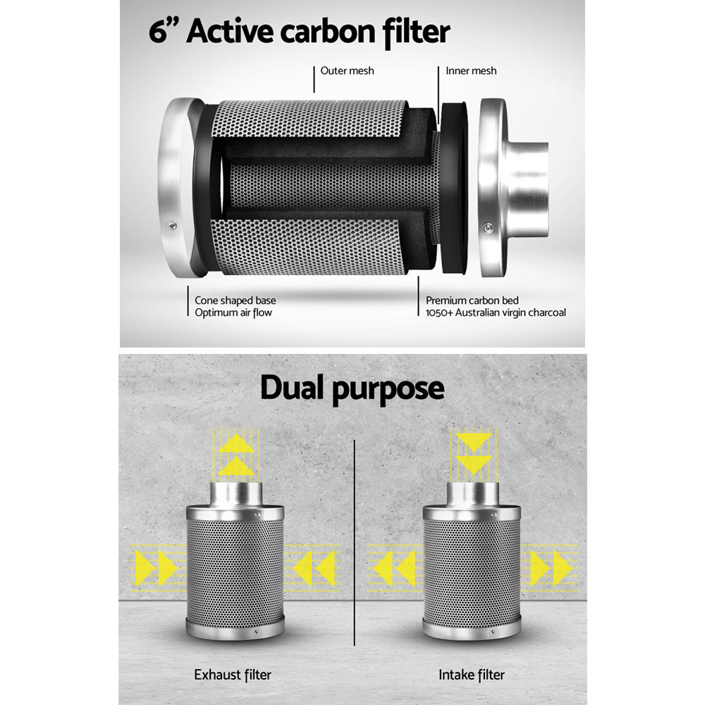 Greenfingers 6"Ventilation Kit Fan Grow Tent Kit Carbon Filter Duct Speed Controlled,Greenfingers 6"Ventilation Kit Fan Grow Tent Carbon Filter Duct Speed Controlled-5