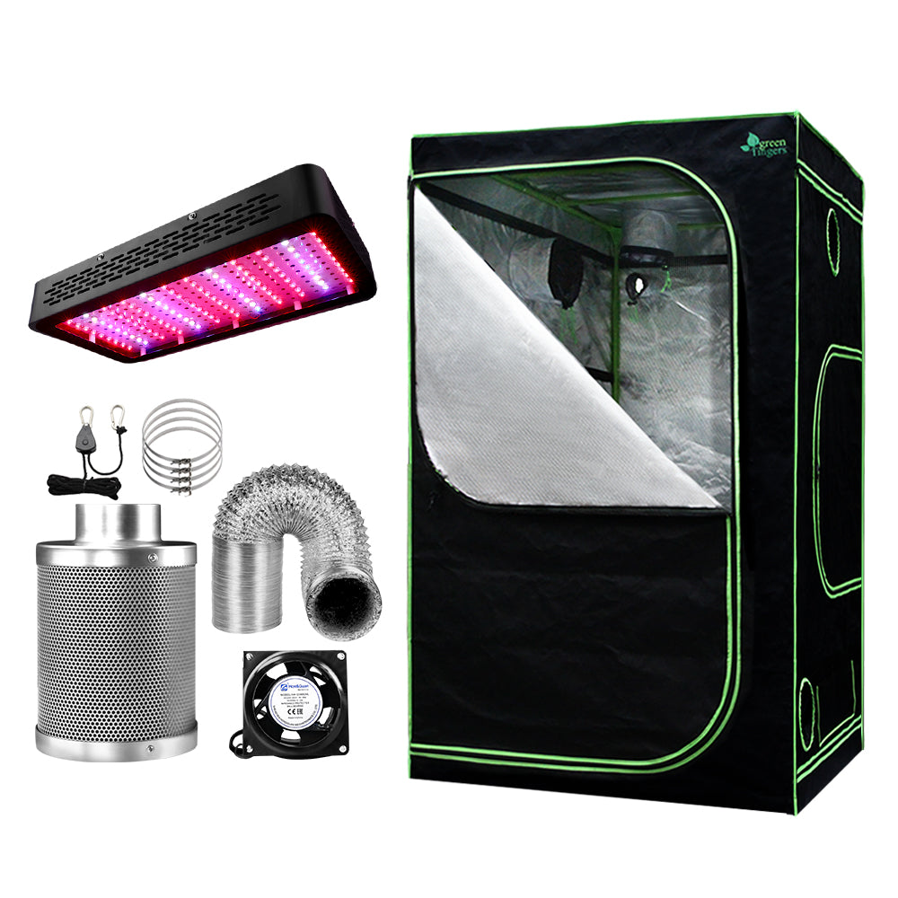 Greenfingers Grow Tent Light Kit 120x120x200CM 1200W LED 6" Vent Fan,Greenfingers Grow Tent Light Kit LED 1200W Full Spectrum 6" Vent 120x120x200CM-0