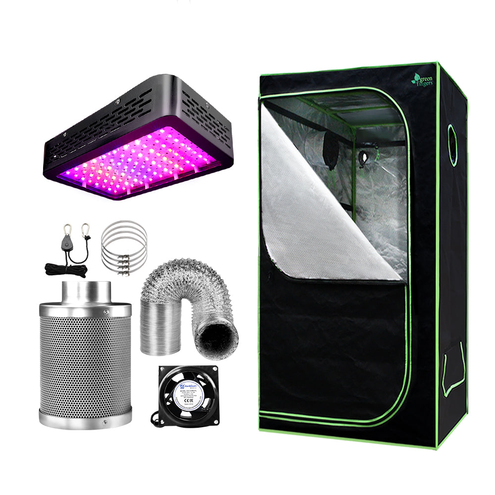 Greenfingers Grow Tent Light Kit 80x80x160CM 1000W LED 4" Vent Fan,Greenfingers Grow Tent Light Kit LED 1000W Full Spectrum 4" Vent 80x80x160CM-0