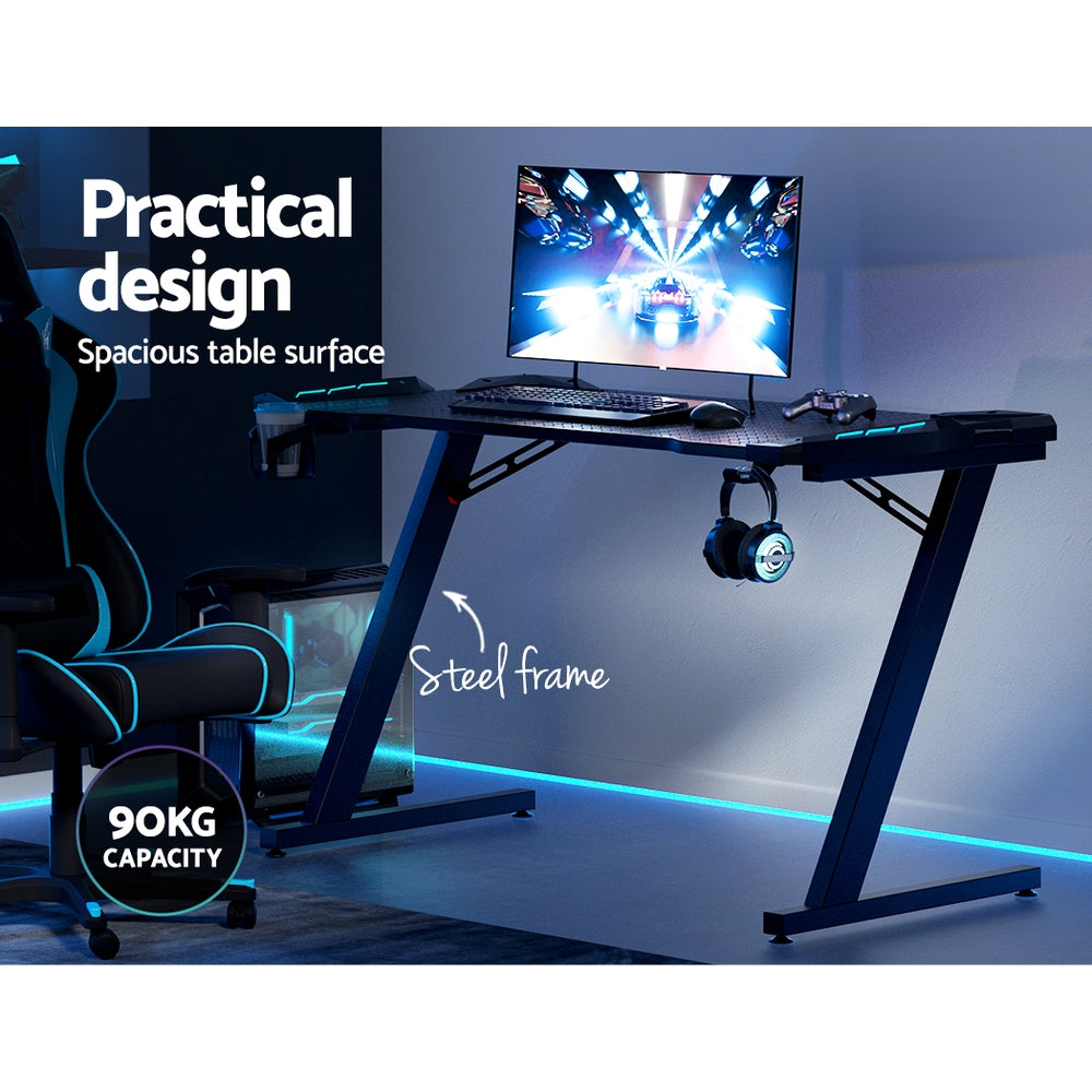 Artiss Gaming Desk Computer Desks LED Light 120CM-3