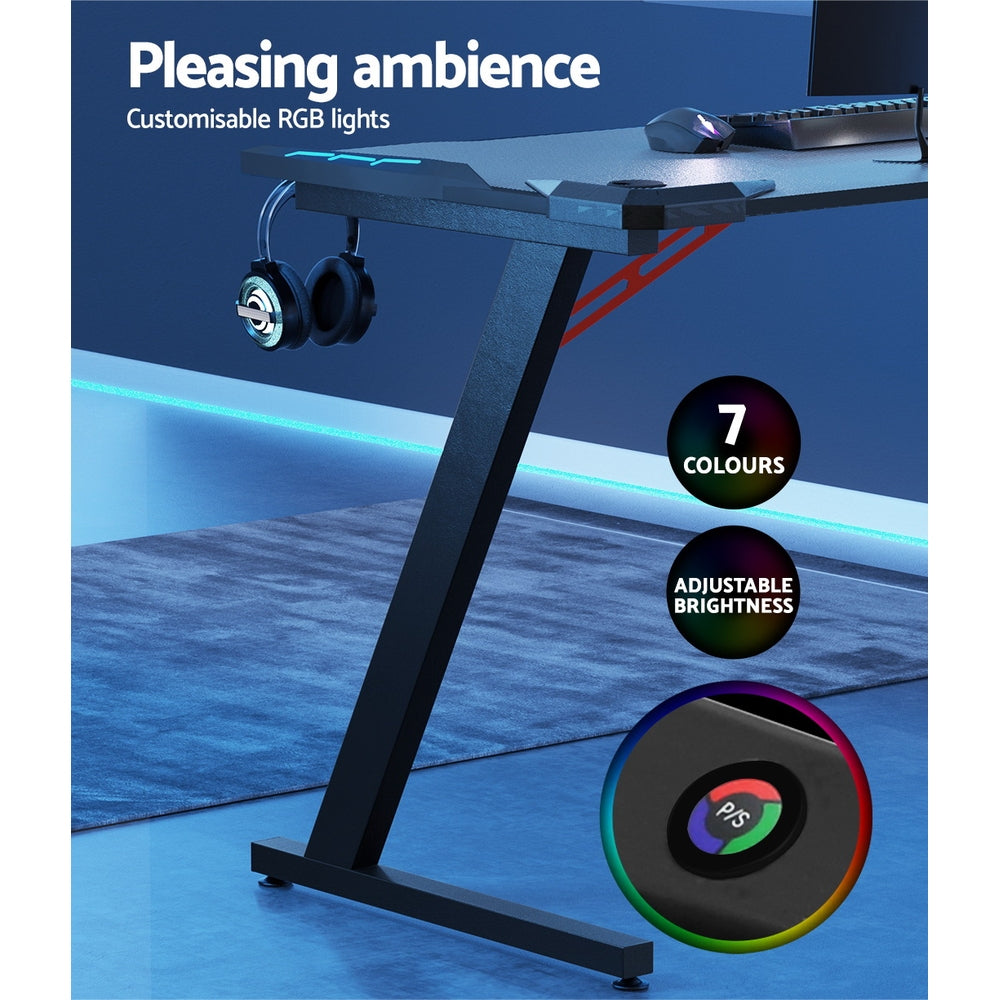 Artiss Gaming Desk Computer Desks LED Light 140CM-4