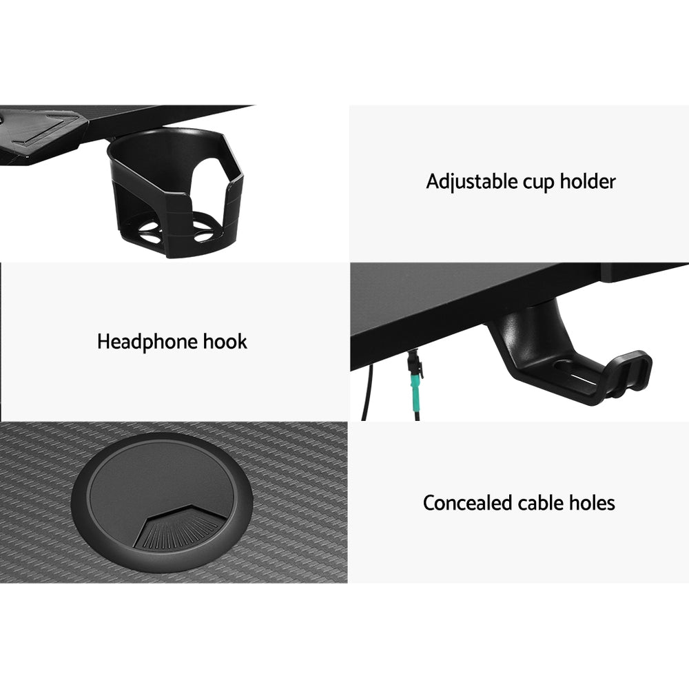 Artiss Gaming Desk Computer Desks LED Light 140CM-5