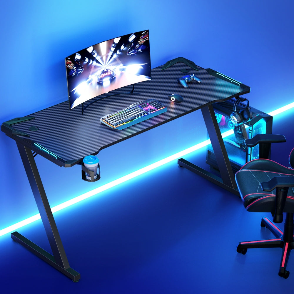 Artiss Gaming Desk Computer Desks LED Light 140CM-6
