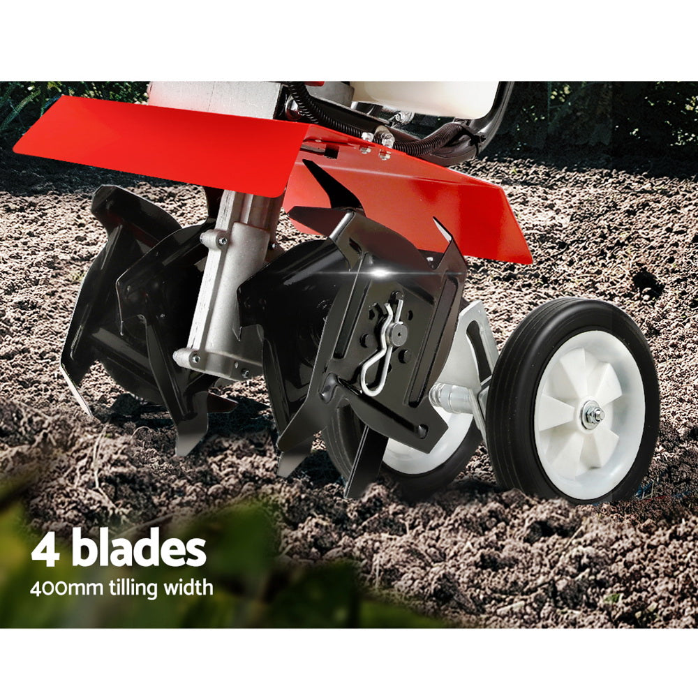 Giantz 88CC Tiller Garden Cultivator Rototiller 4 Blades Soil Plower Rotary Hoe-4