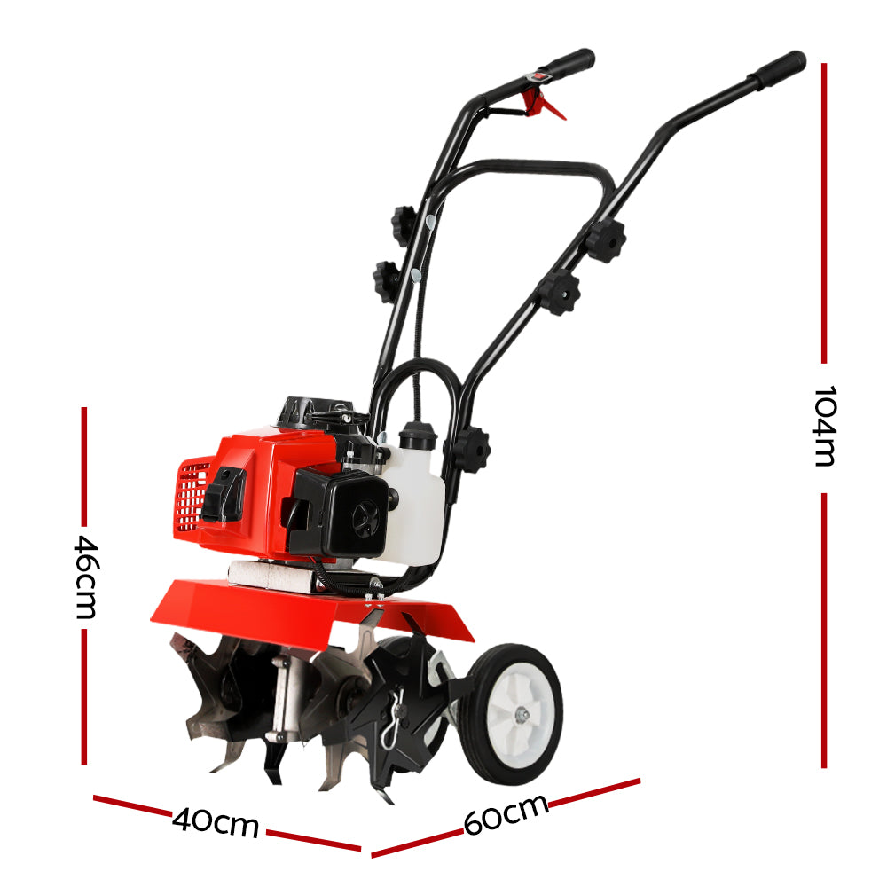 Giantz 88CC Tiller Garden Cultivator Rototiller 4 Blades Soil Plower Rotary Hoe-1