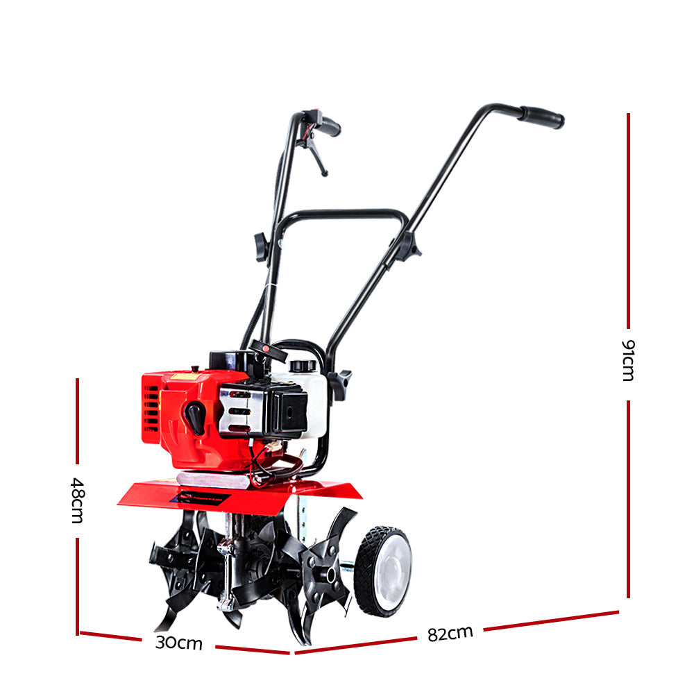 Giantz 88CC Tiller Rototiller Garden Cultivator 4 Blades Soil Power Rotary Hoe-1