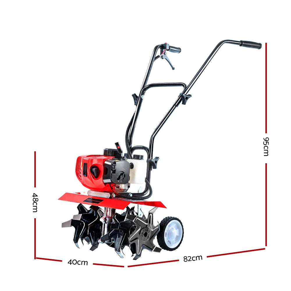 Giantz 88CC Tiller Rototiller Garden Cultivator 6 Blades Soil Power Rotary Hoe-1