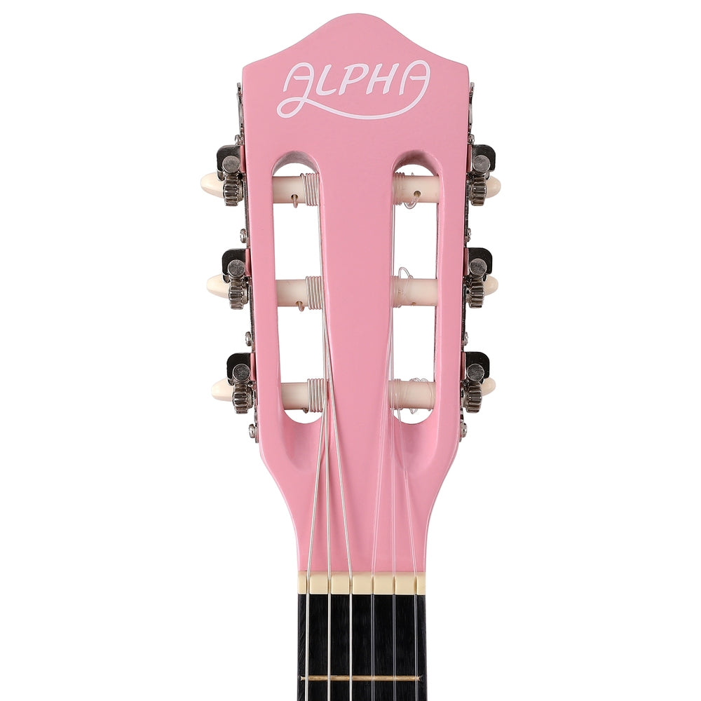 Alpha 34 Inch Classical Guitar Wooden Body Nylon String Beginner Kids Gift Pink-2