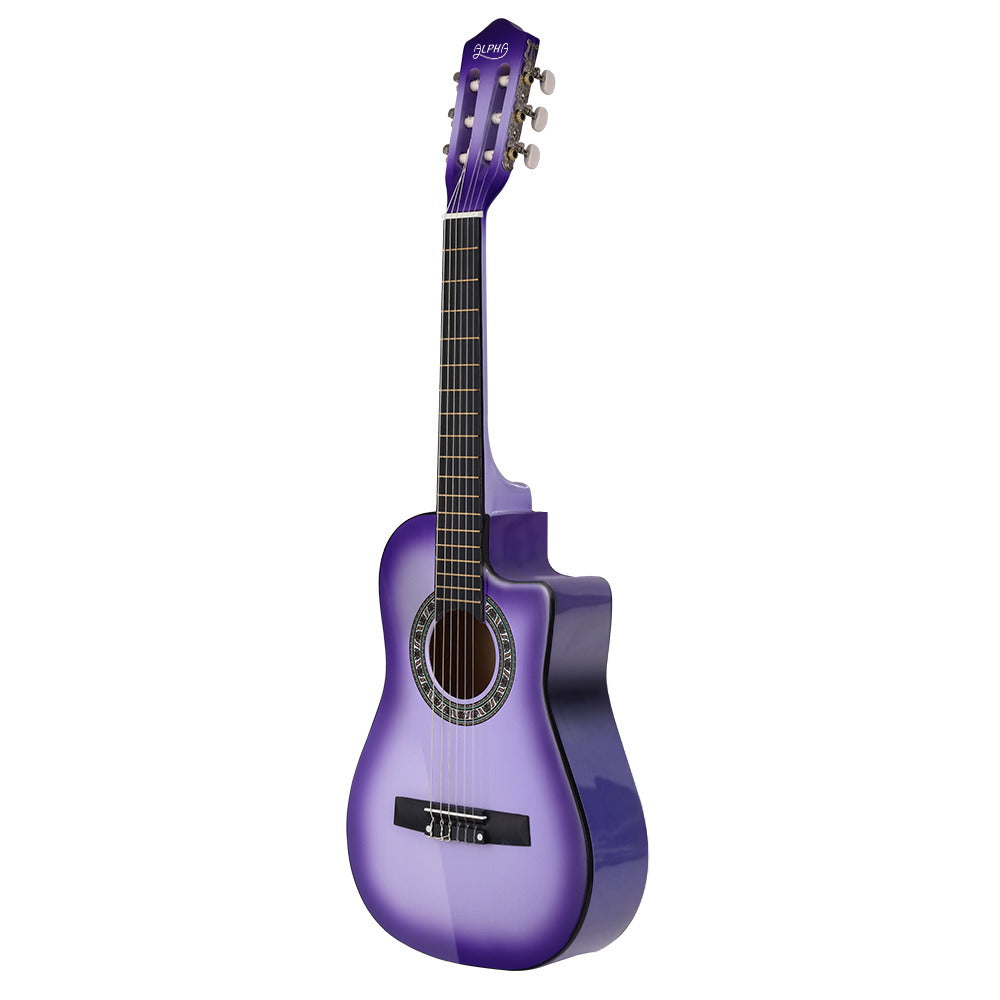 Alpha 34 Inch Classical Guitar Wooden Body Nylon String Beginner Kids Gift Purple-2