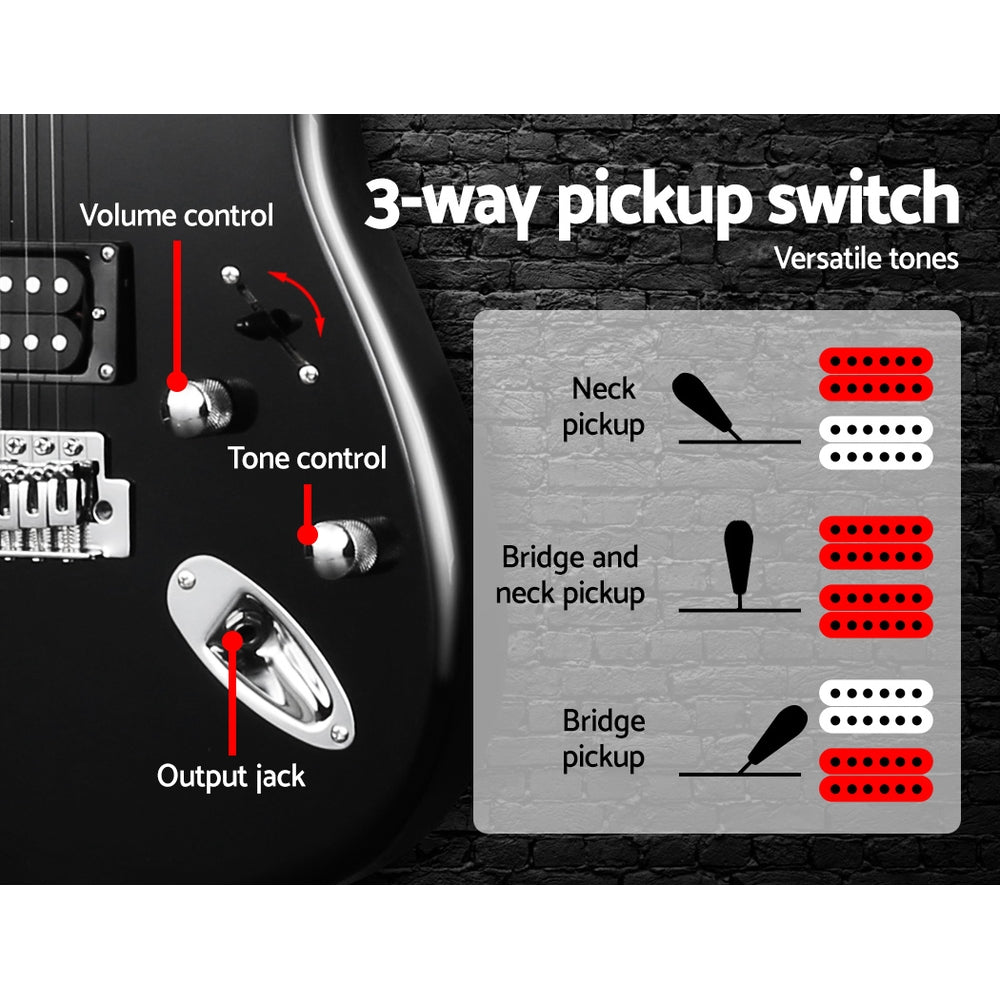 Alpha 41 Inch Electirc Guitar Humbucker Pickup Switch Full Size Skull Pattern-5