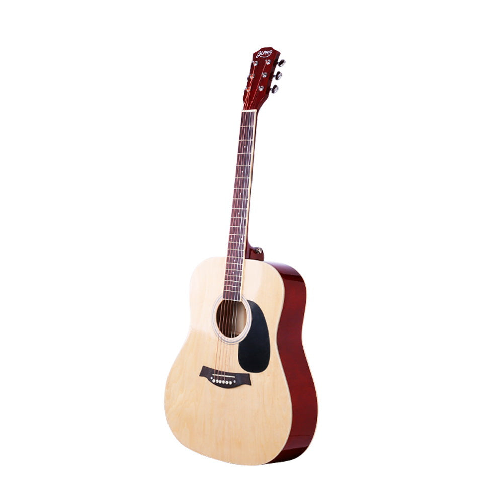 Alpha 41 Inch Acoustic Guitar Wooden Body Steel String Dreadnought Wood-2