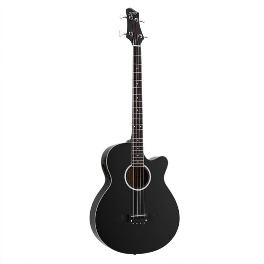 Alpha 43" Acoustic Bass Guitar Black 4-Band EQ-0