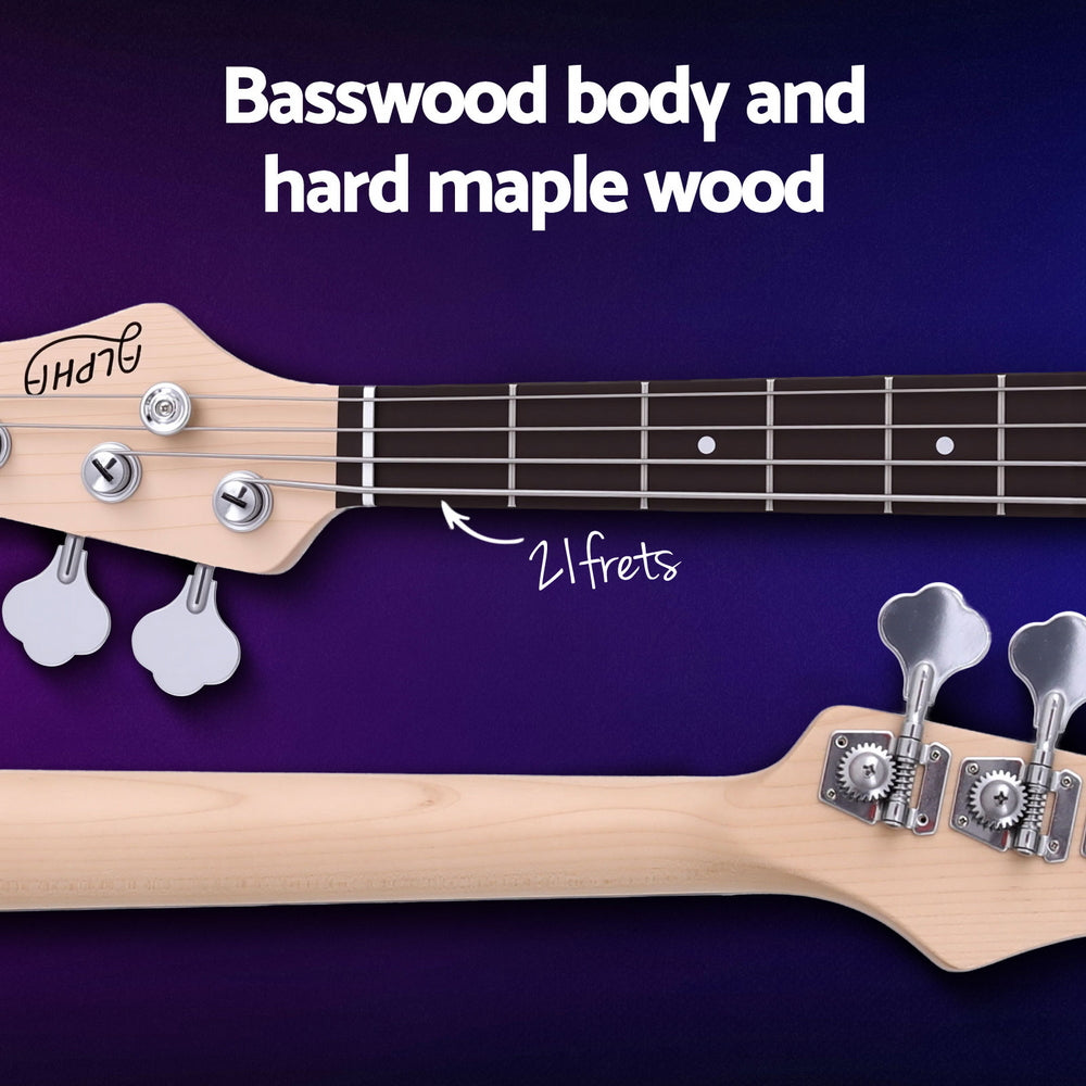 Alpha Electric Guitar Bass  47 Inch Red-4
