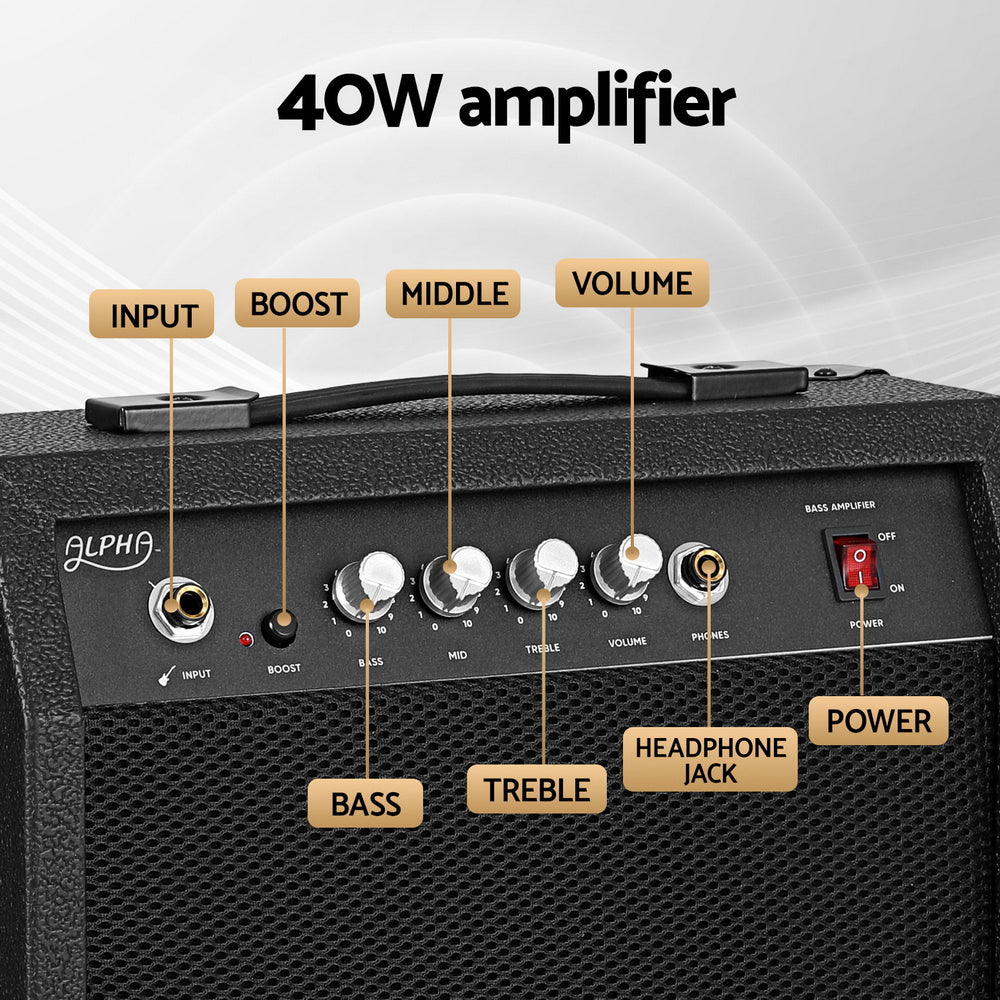 Alpha 40W Bass Guitar Amplifier Portable-3
